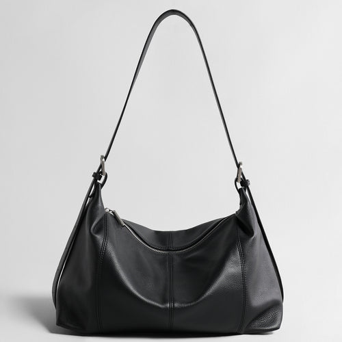 Slouchy Leather Hobo Bag – Pebbled Crescent Shoulder & Underarm Bag