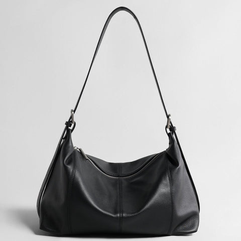 Slouchy Leather Hobo Bag – Pebbled Crescent Shoulder & Underarm Bag