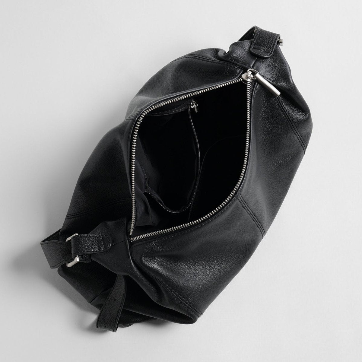 Slouchy Leather Hobo Bag – Pebbled Crescent Shoulder & Underarm Bag