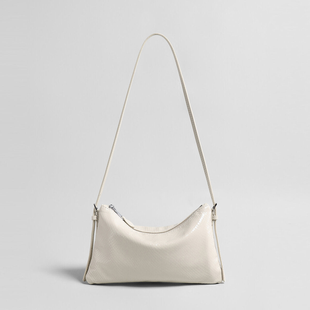 Snake-Embossed Lambskin Mini Hobo – Slouchy Underarm Shoulder Bag