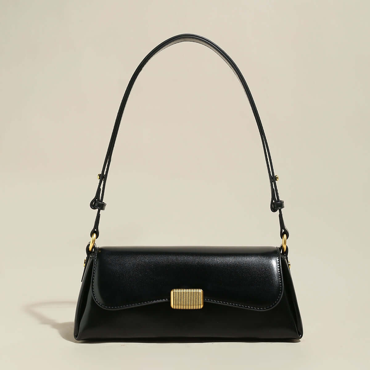 snappy flap clutch bag black 1