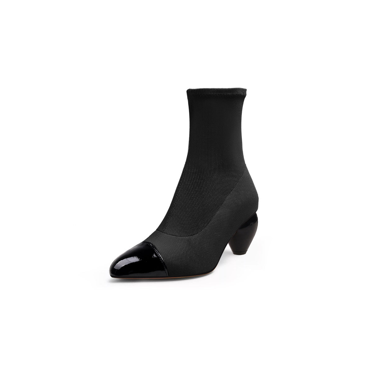 sock boots with spiral heels all black 2