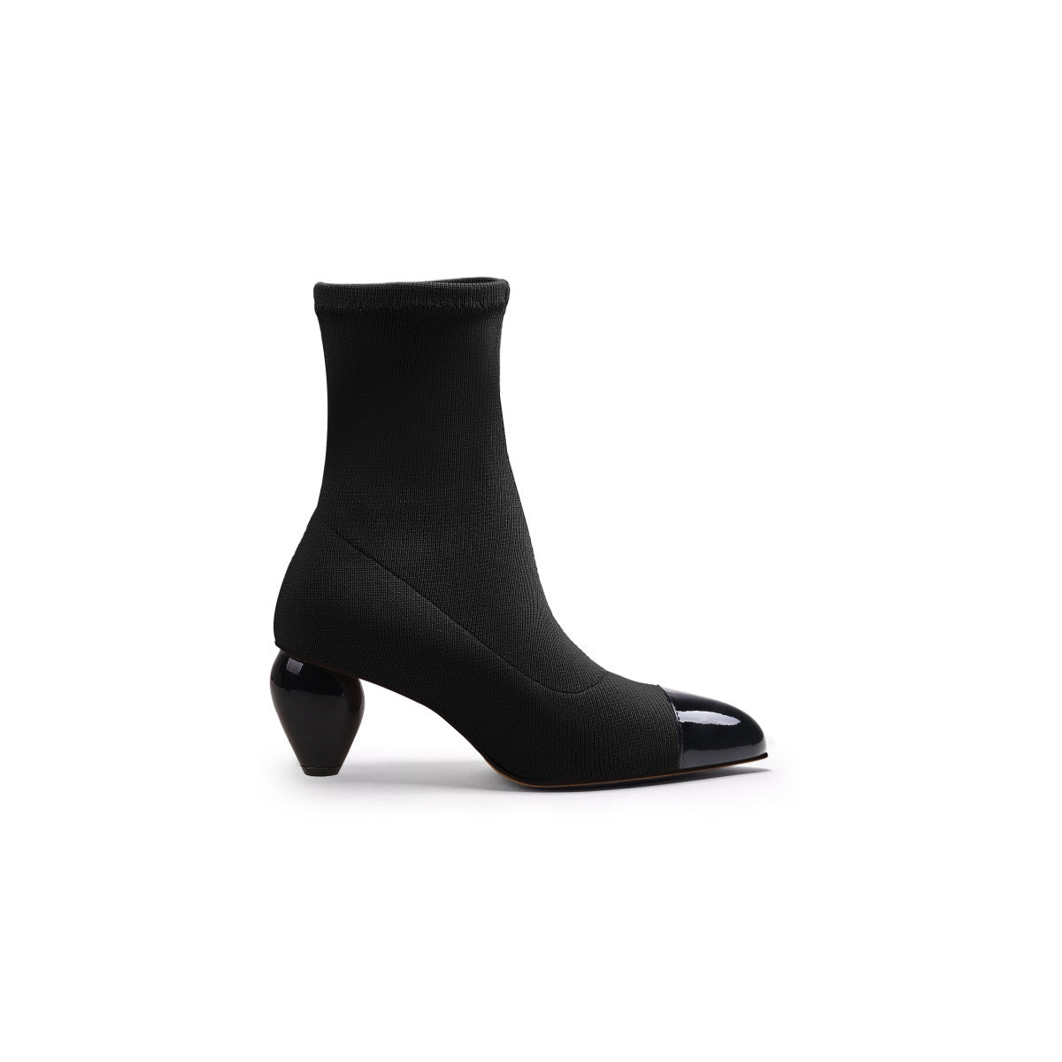 sock boots with spiral heels all black 3
