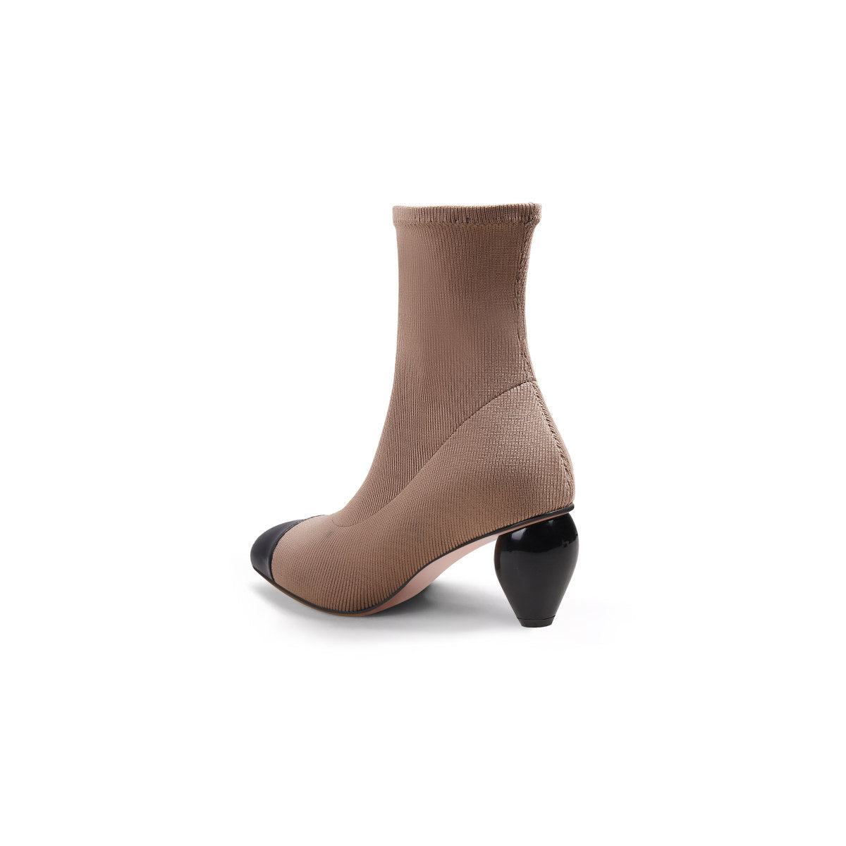 sock boots with spiral heels all mocha 4