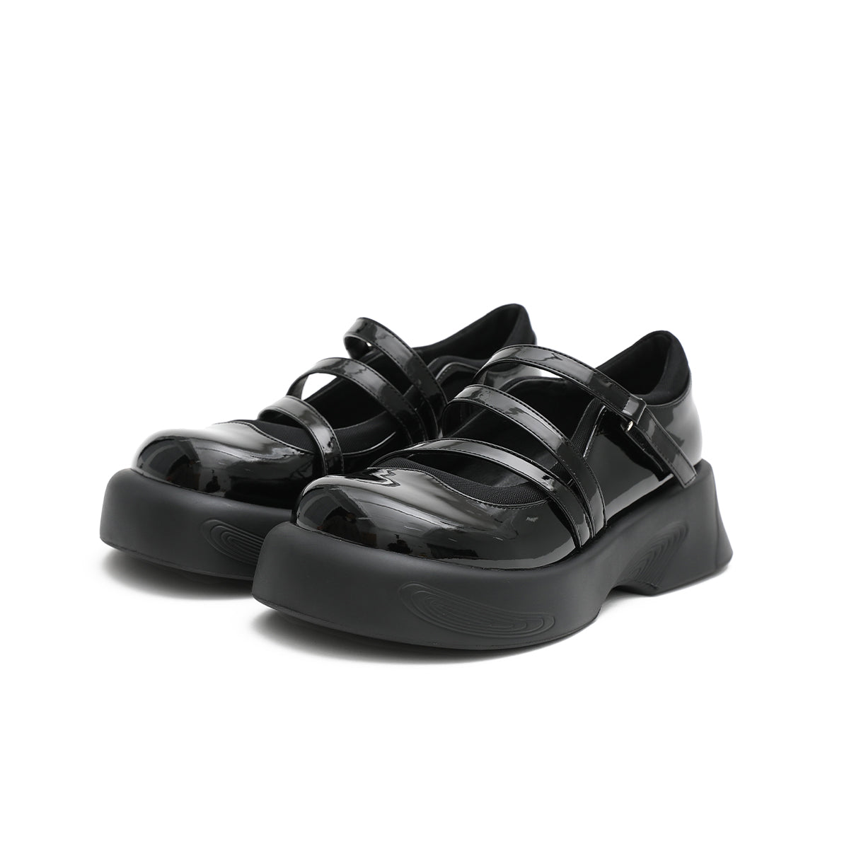 soft casual platform mary jane shoes all black 2