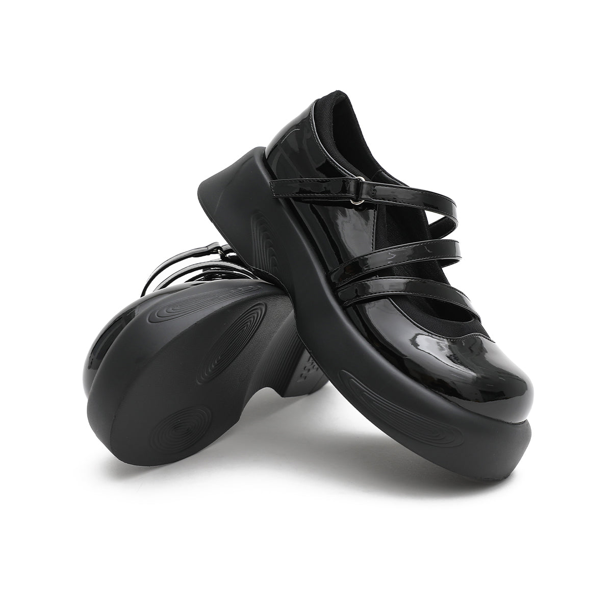 soft casual platform mary jane shoes all black 3
