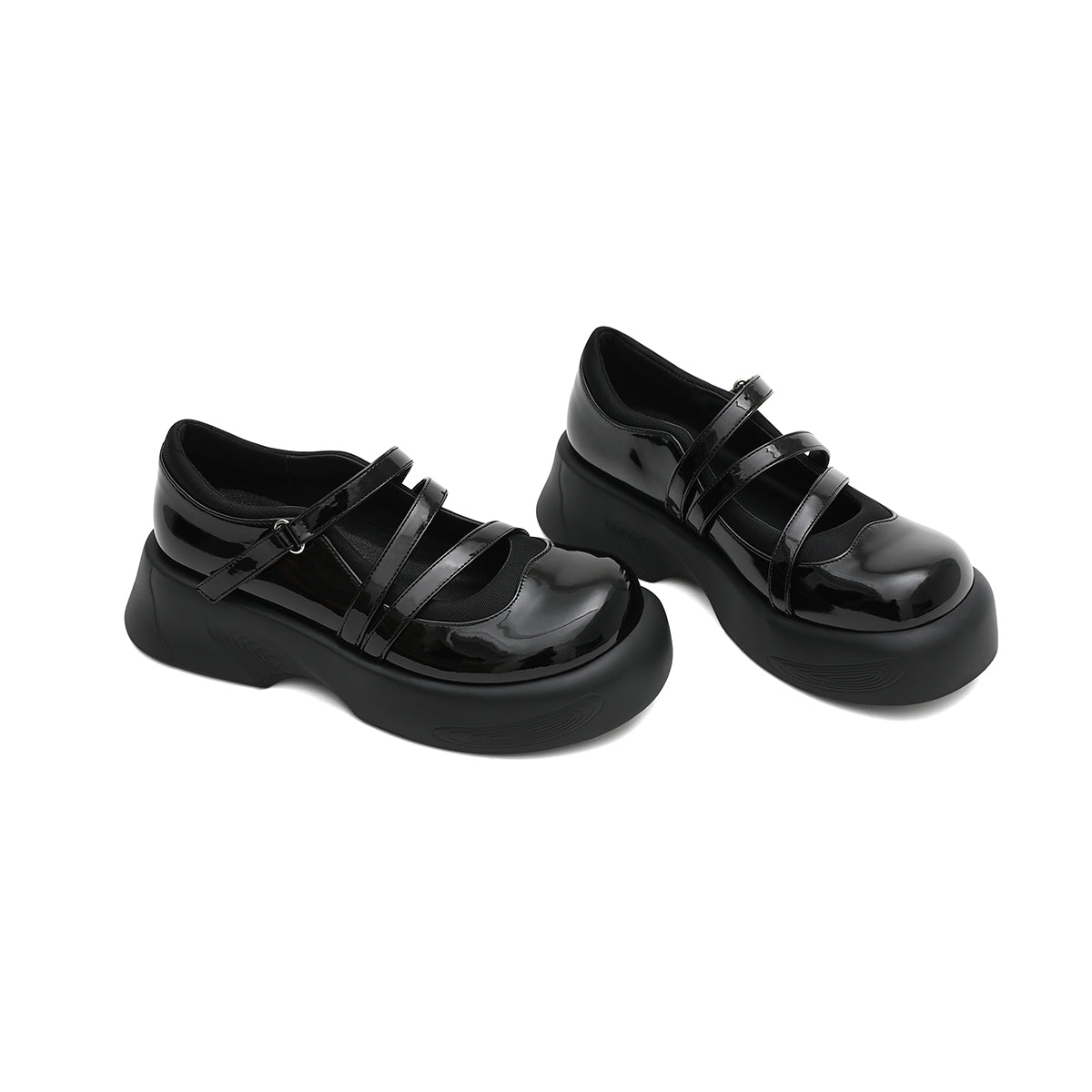 soft casual platform mary jane shoes all black 4