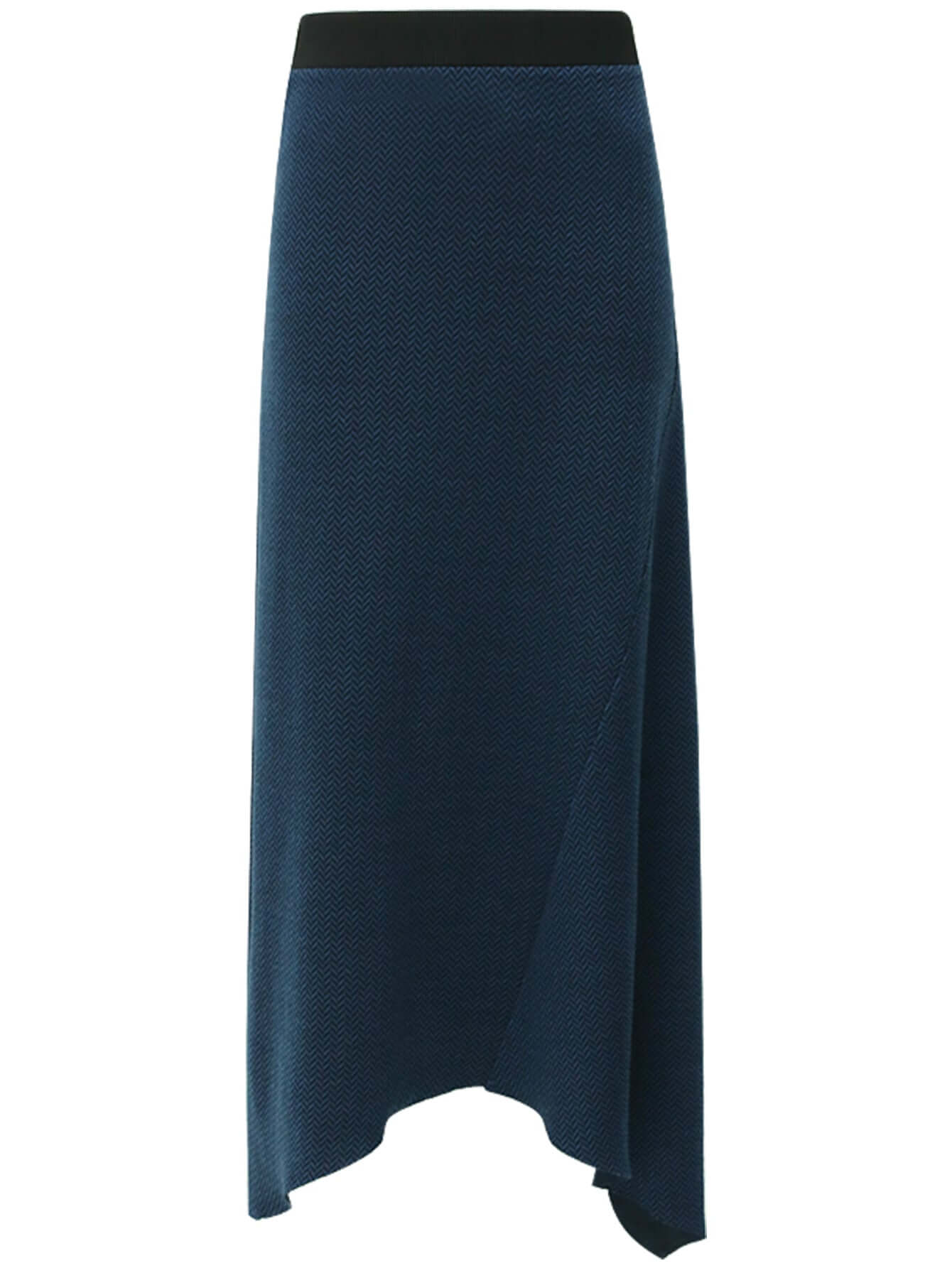 soft herringbone belted navy knit skirt all navy 4