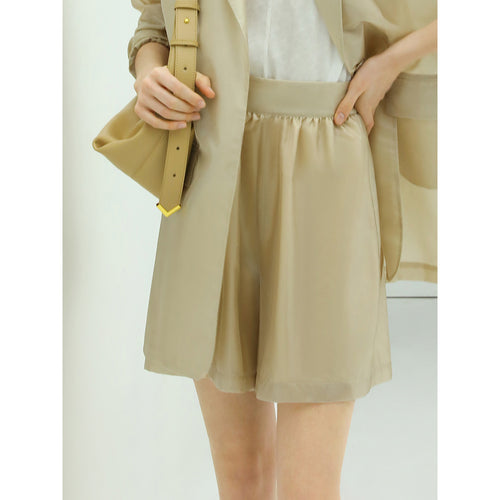 soft high rise beige shorts all beige 1