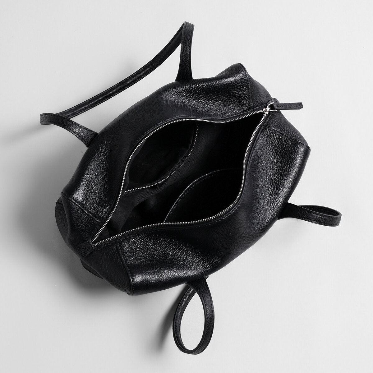 Soft Leather Boston Shoulder Bag – Structured Square Tote with Zip Closure