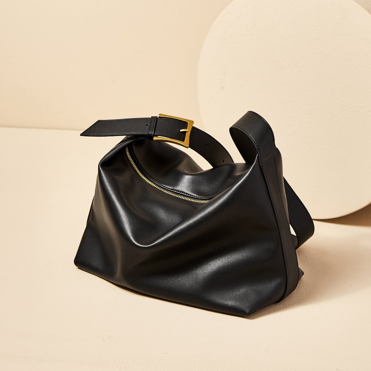 Soft Leather Slouch Shoulder Hobo Bag