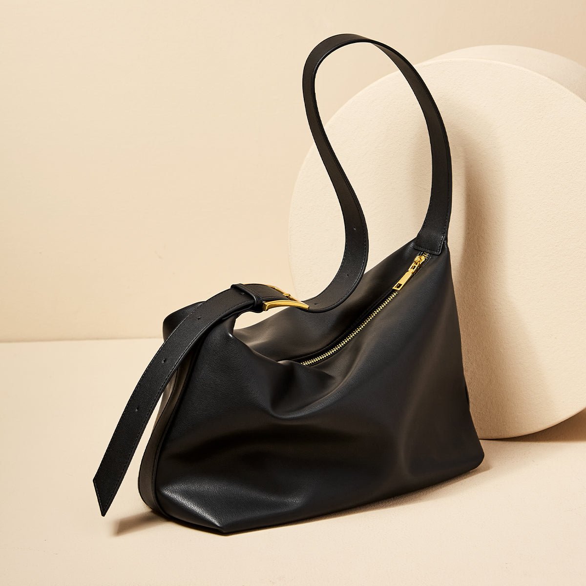 Soft Leather Slouch Shoulder Hobo Bag