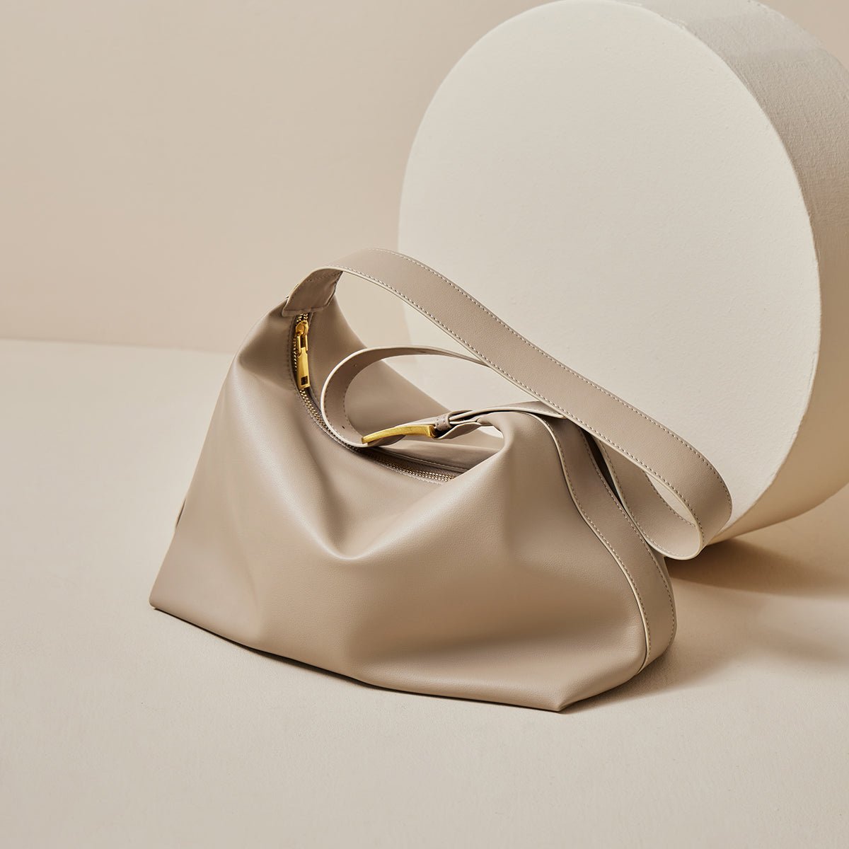 Soft Leather Slouch Shoulder Hobo Bag