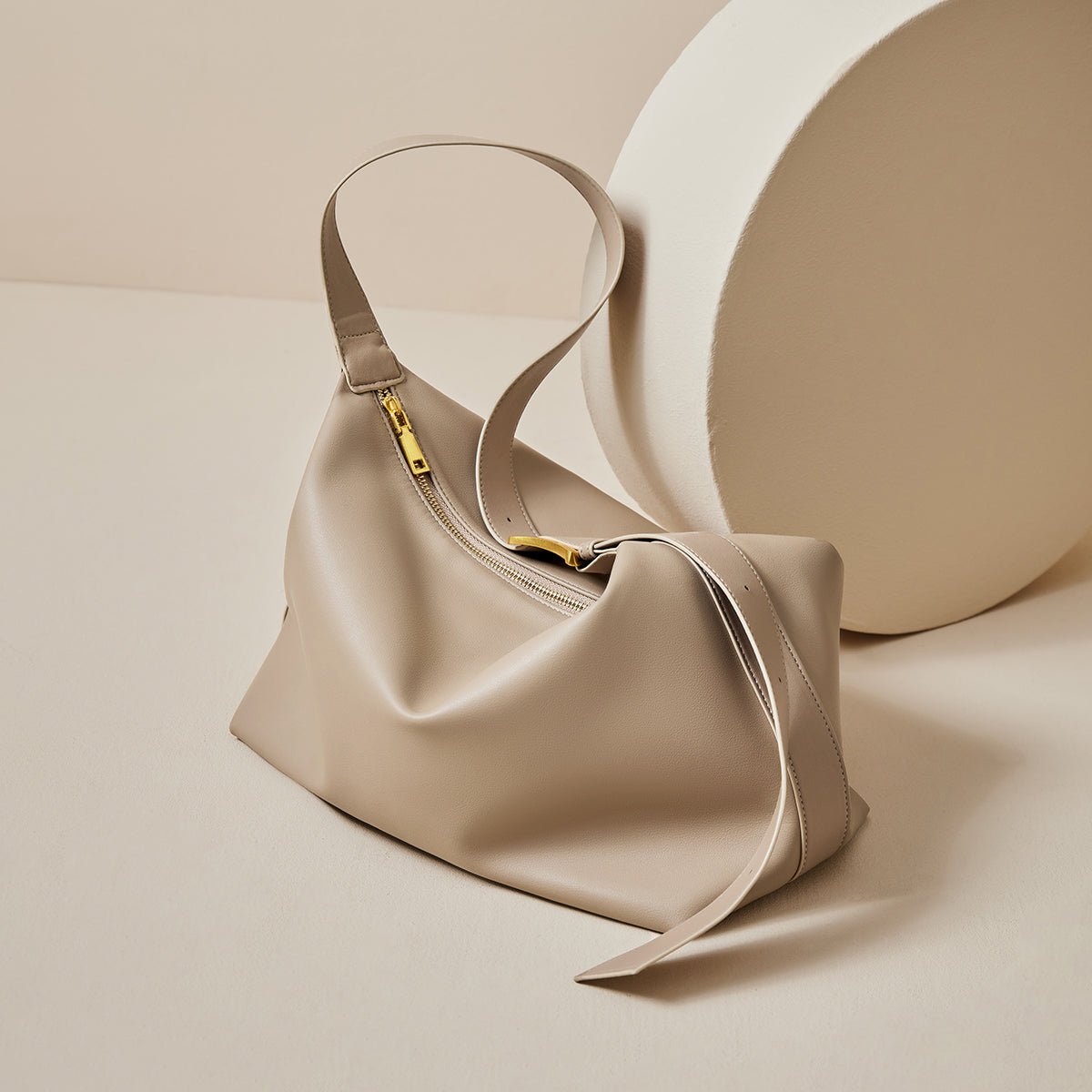 Soft Leather Slouch Shoulder Hobo Bag
