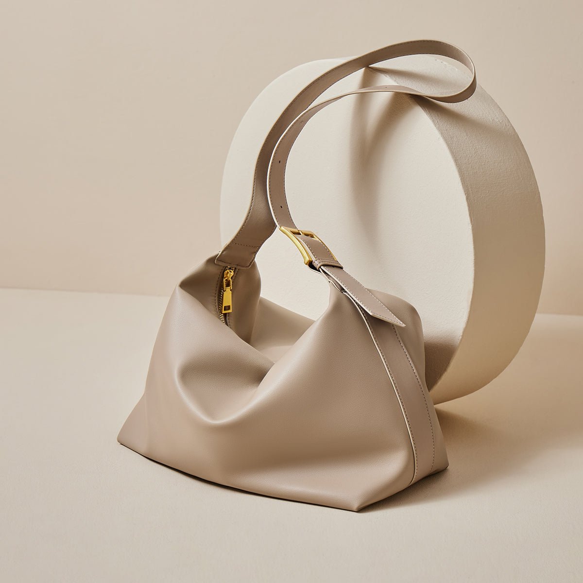 Soft Leather Slouch Shoulder Hobo Bag