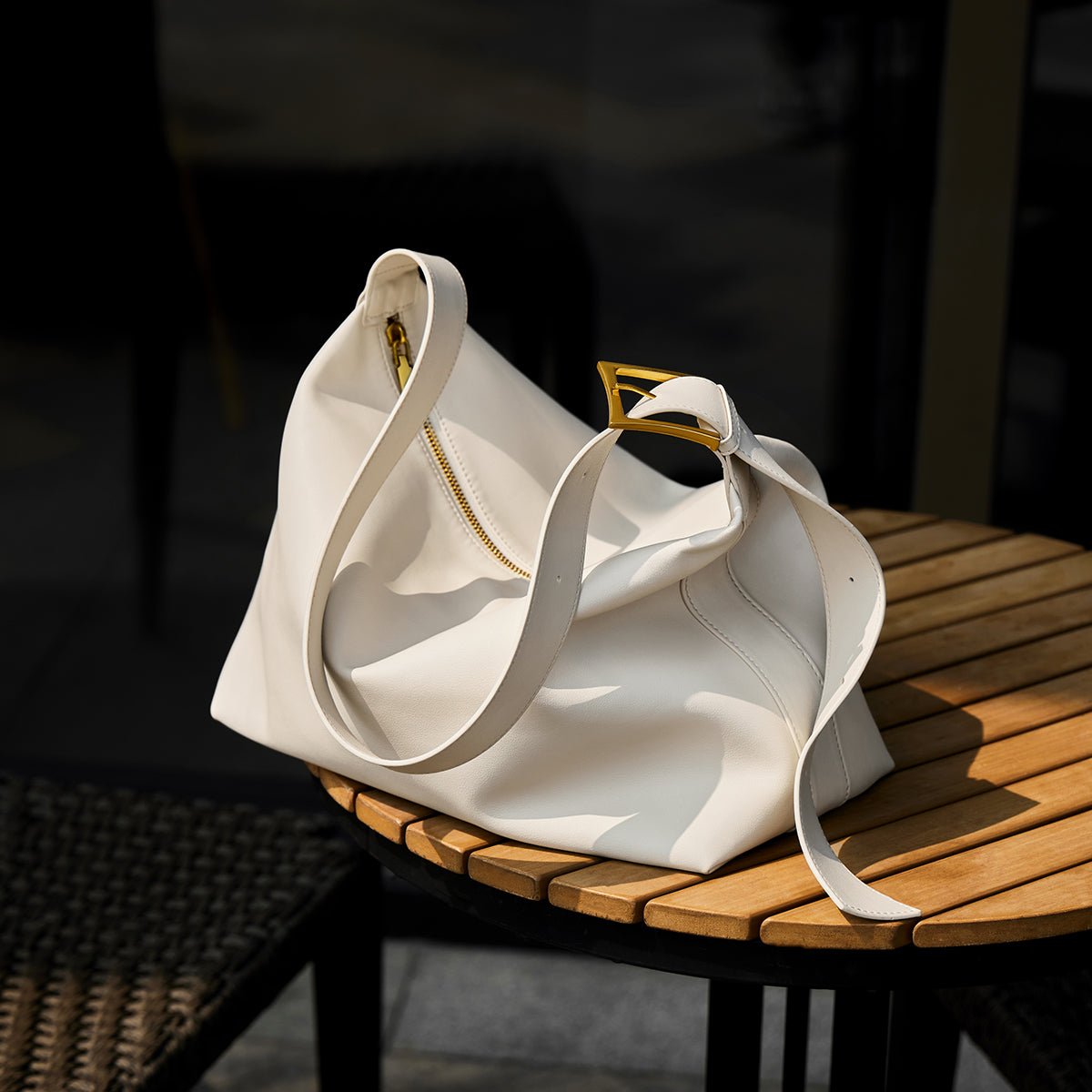 Soft Leather Slouch Shoulder Hobo Bag