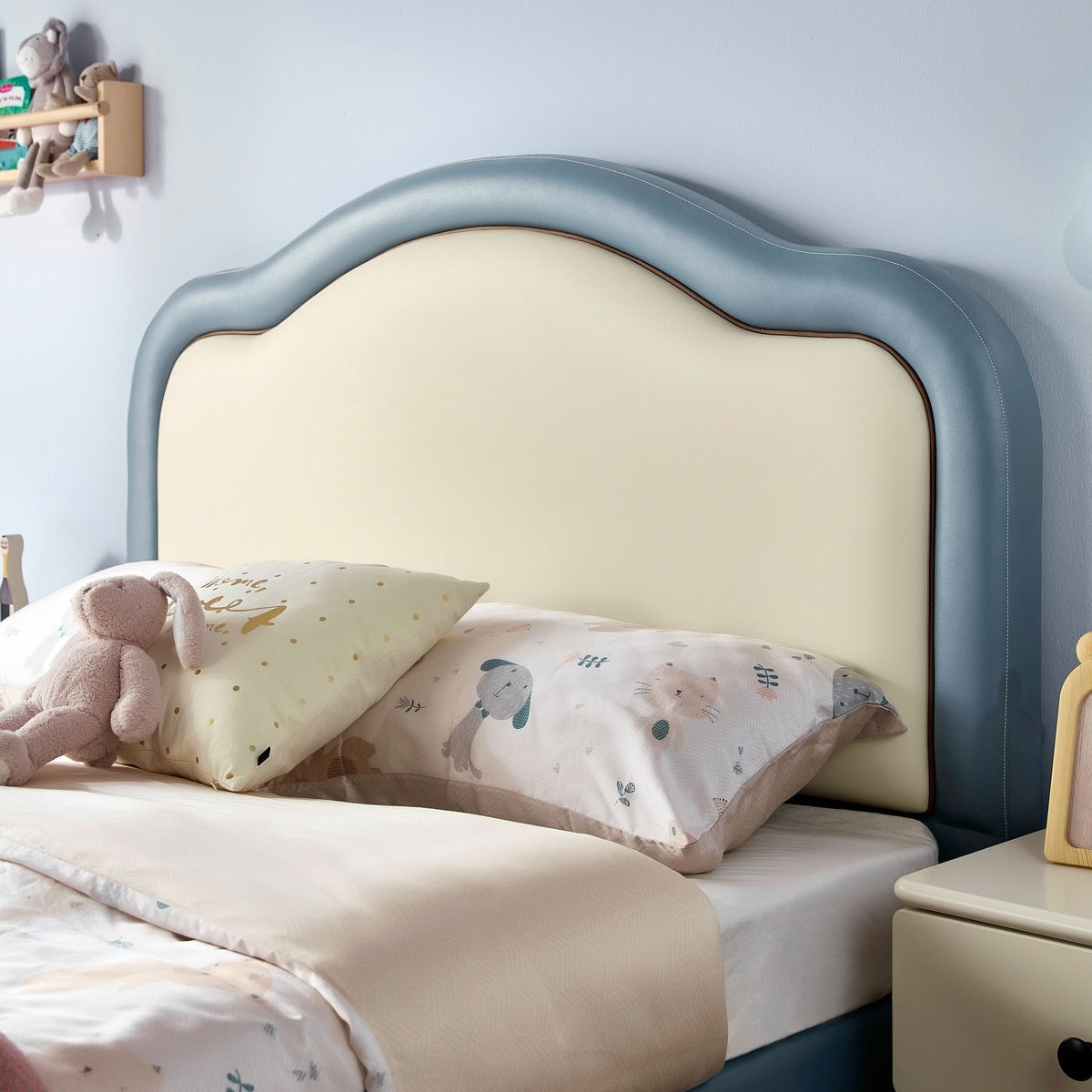 soft padded cloud bed with mattress all blue 4