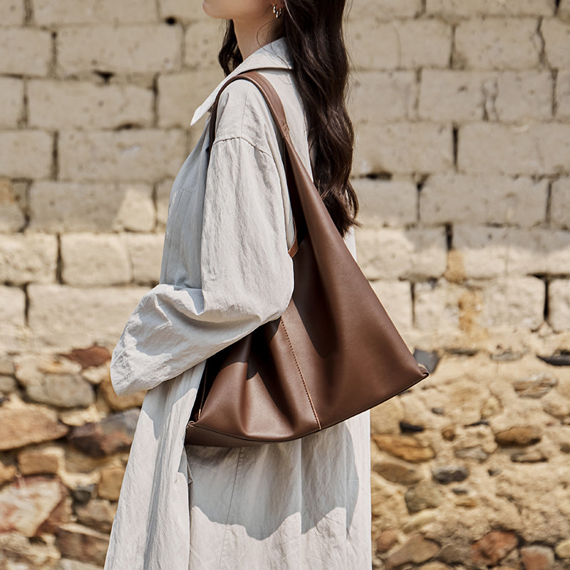 Soft Slouch Genuine Leather Oversized Tote Bag