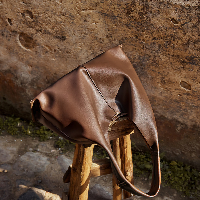 Soft Slouch Genuine Leather Oversized Tote Bag