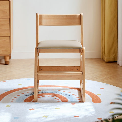 solid wood adjustable kids chair nude 1
