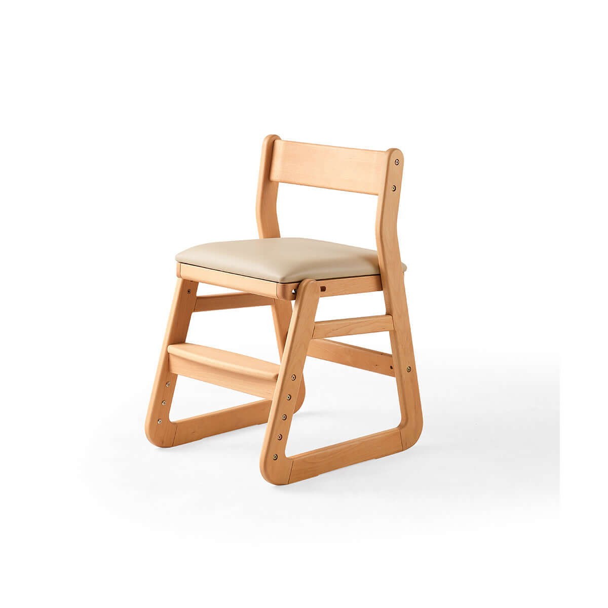 solid wood adjustable kids chair nude 6