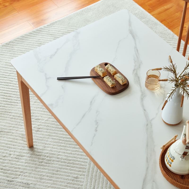 solid wood and slate dining table all 5