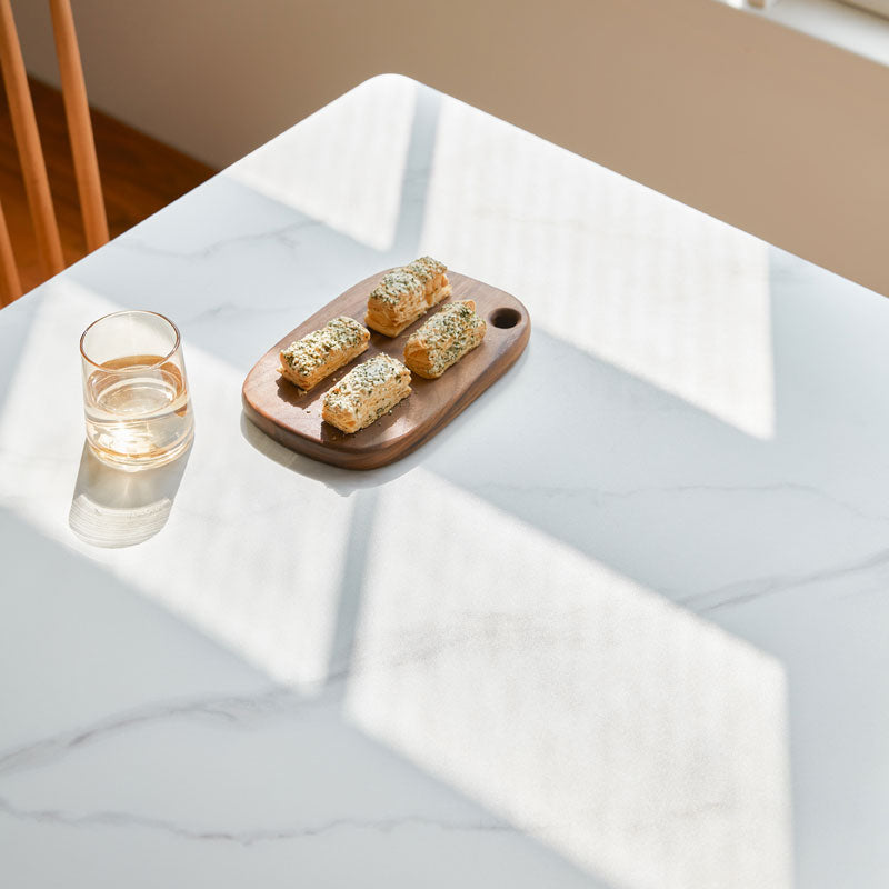 solid wood and slate dining table all 6