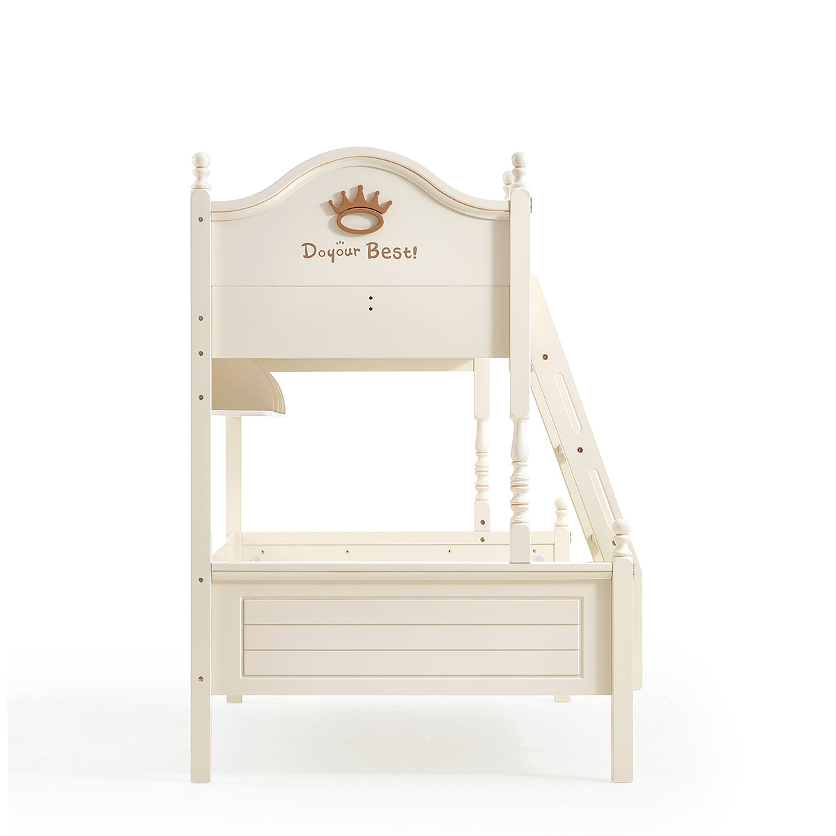 solid wood bunk bed with mattress for kids all white 7