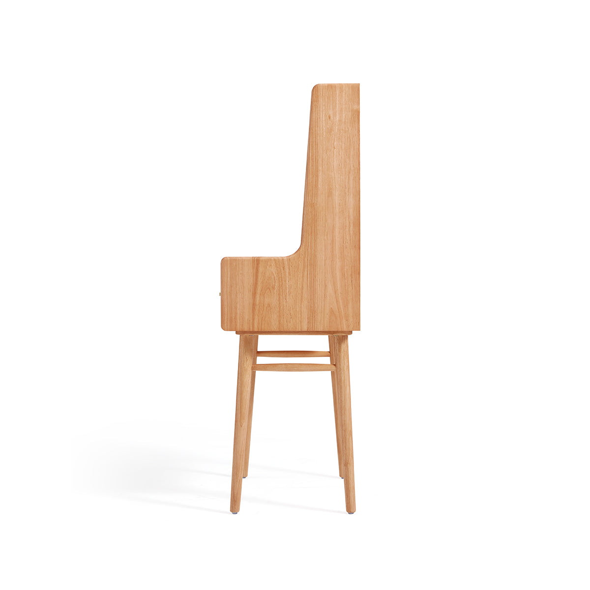 solid wood dressing table with white stool set all natural 11