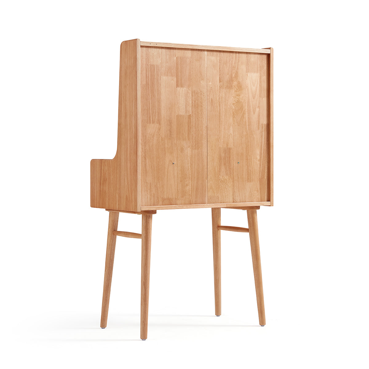 solid wood dressing table with white stool set all natural 12