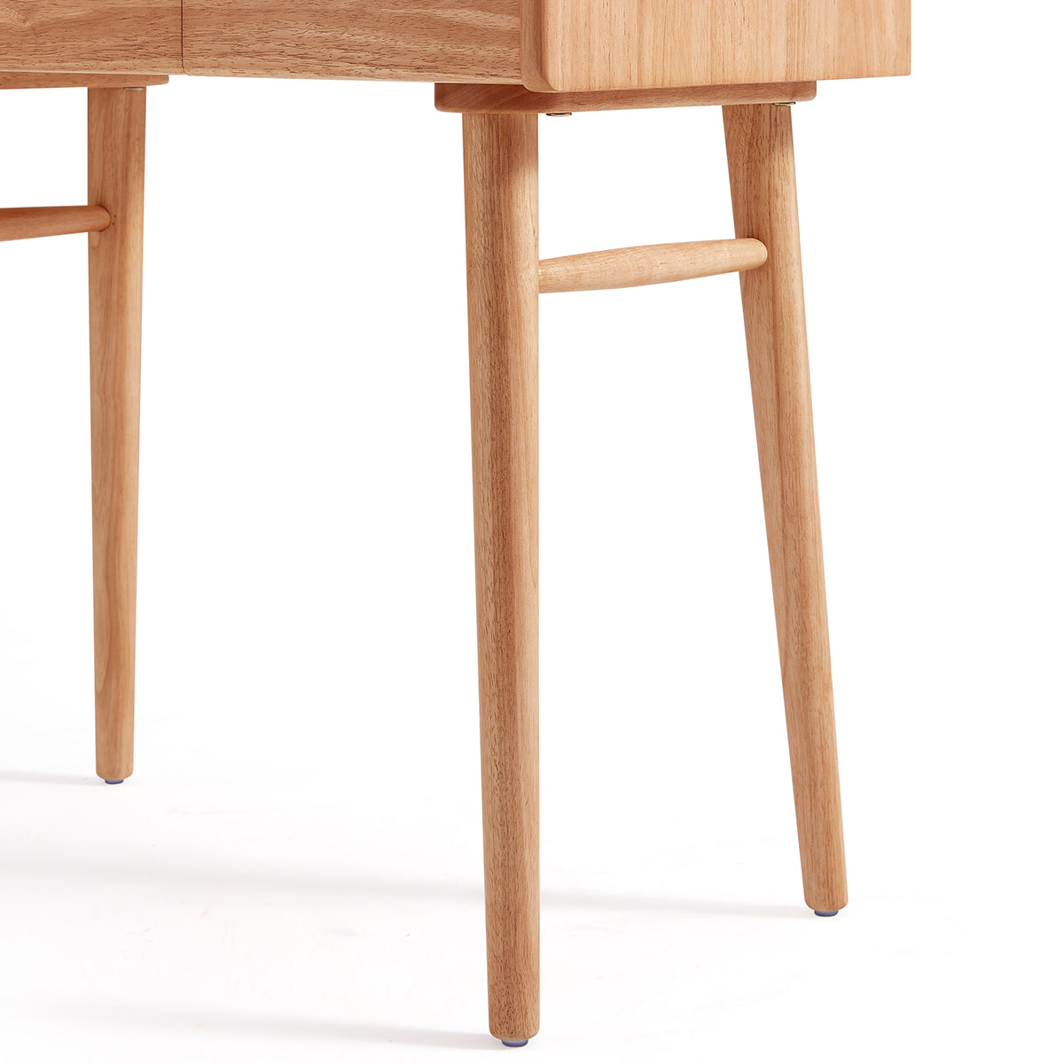 solid wood dressing table with white stool set all natural 17