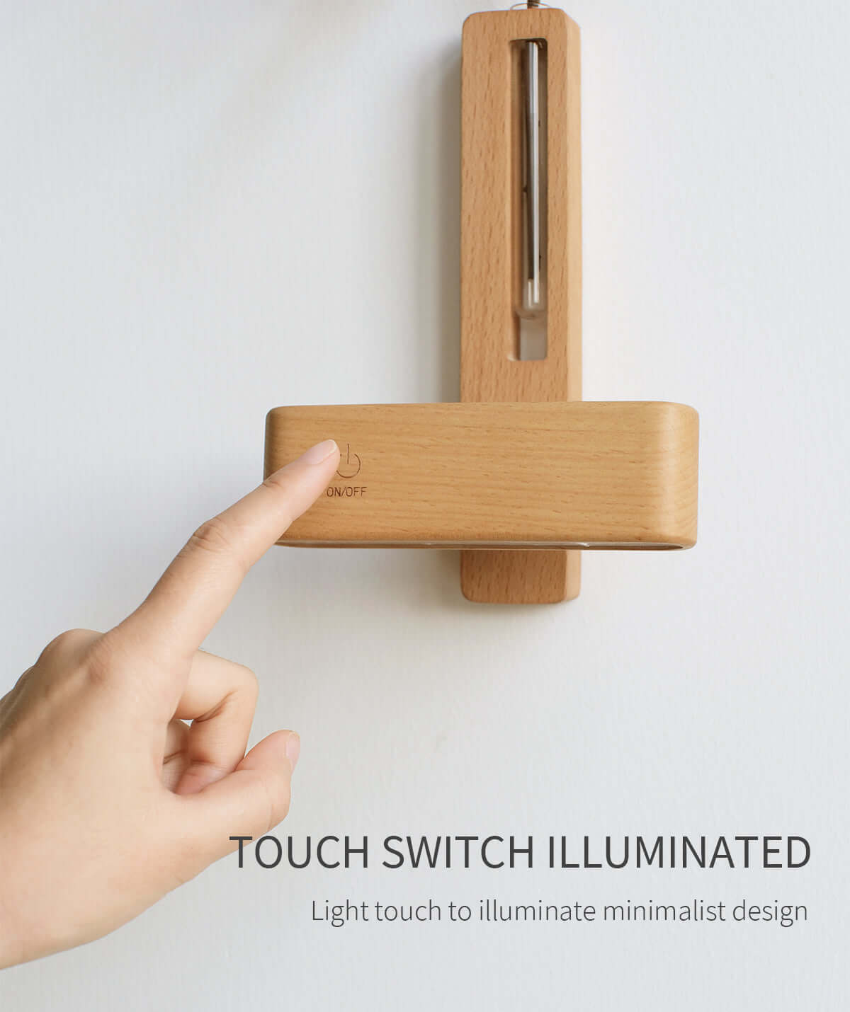 solid wood magnetic sconce vase touch switch light all 2