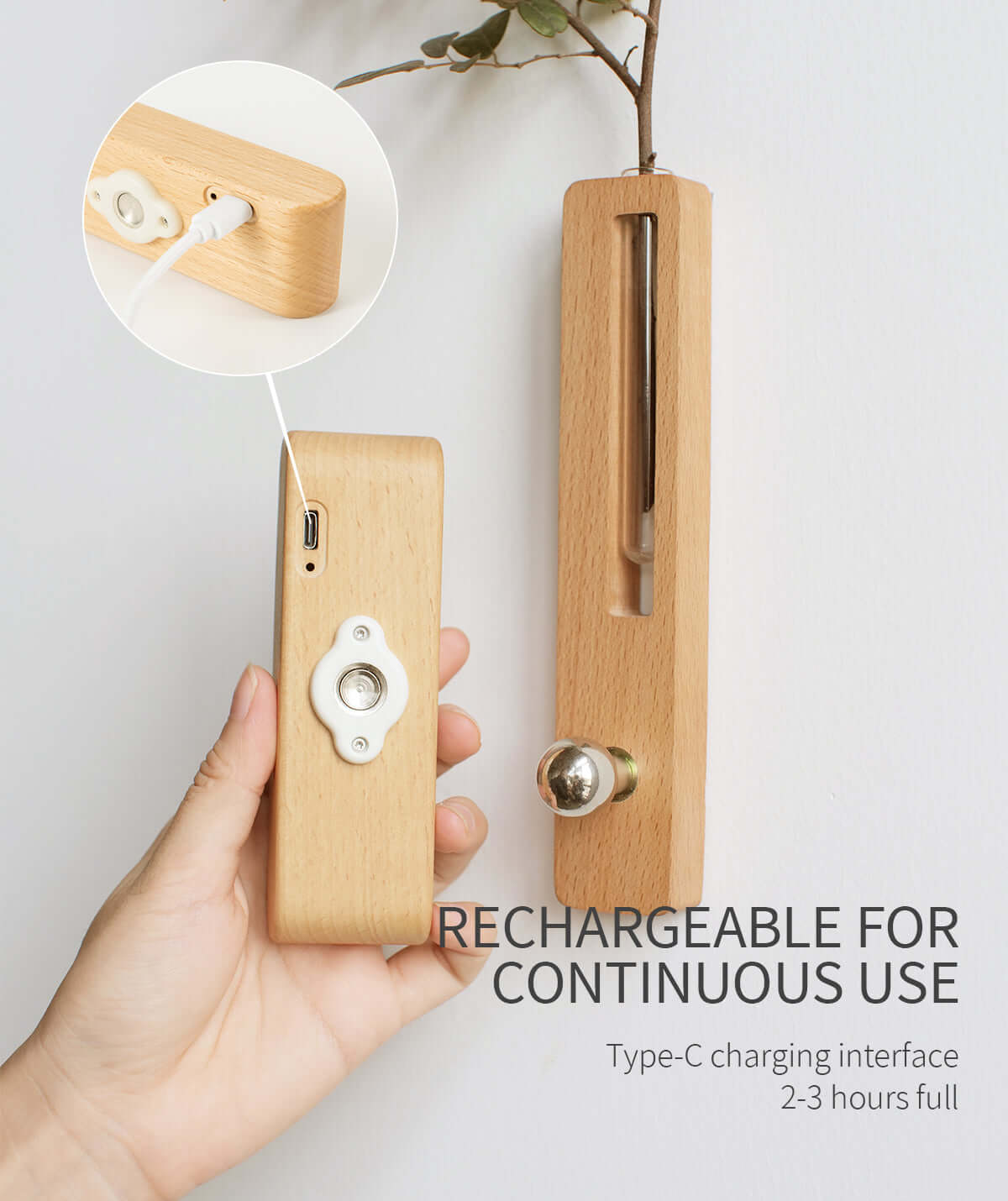 solid wood magnetic sconce vase touch switch light all 7