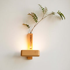 Solid Wood Magnetic Sconce Vase Touch Switch Light