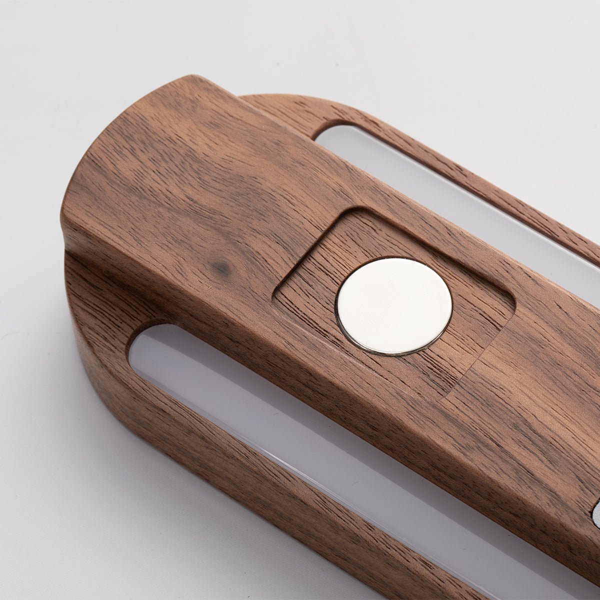 Solid Wood Motion Sensor Wall Light with Glass Vase