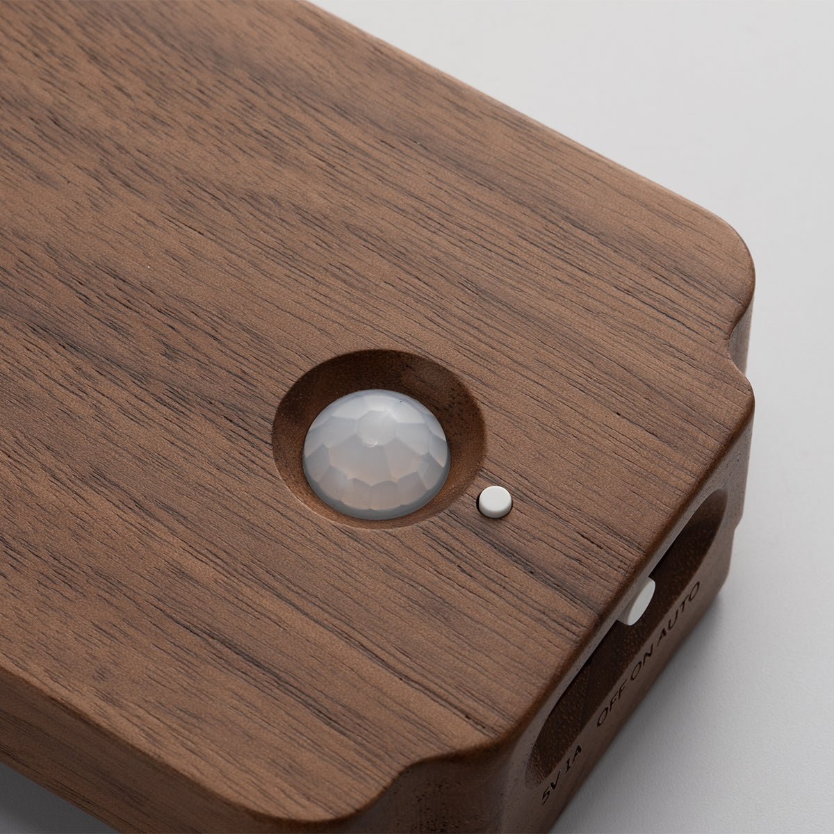 Solid Wood Motion Sensor Wall Light with Glass Vase