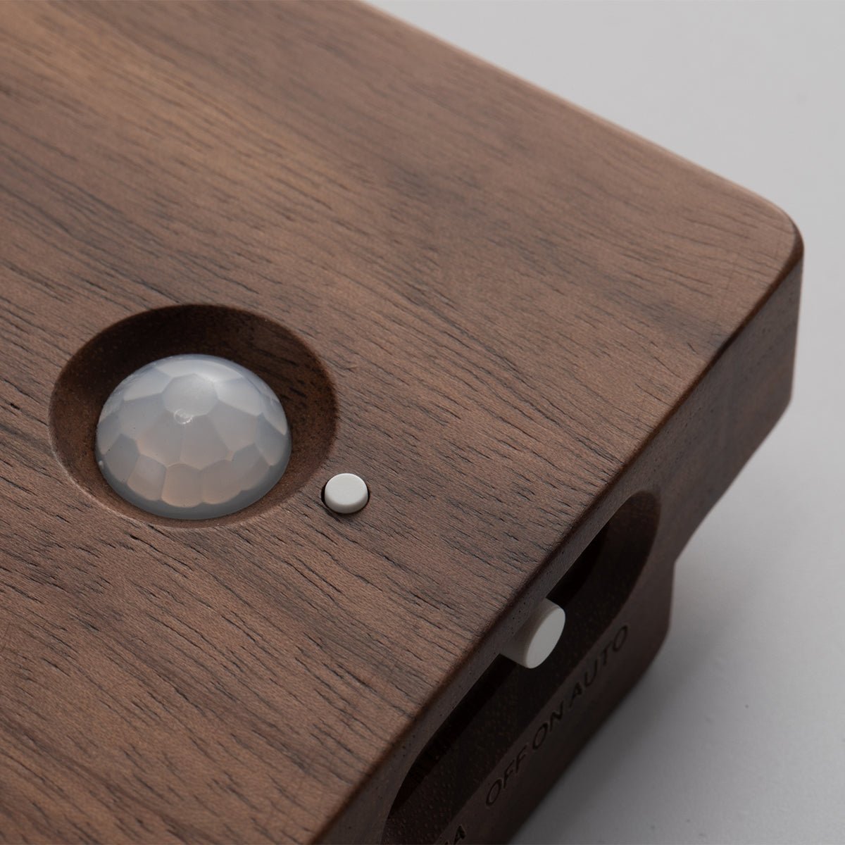 Solid Wood Motion Sensor Wall Light with Glass Vase