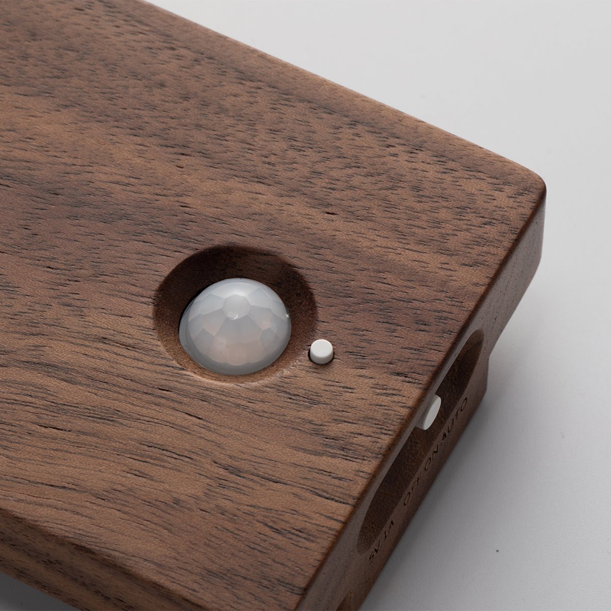Solid Wood Motion Sensor Wall Light with Glass Vase