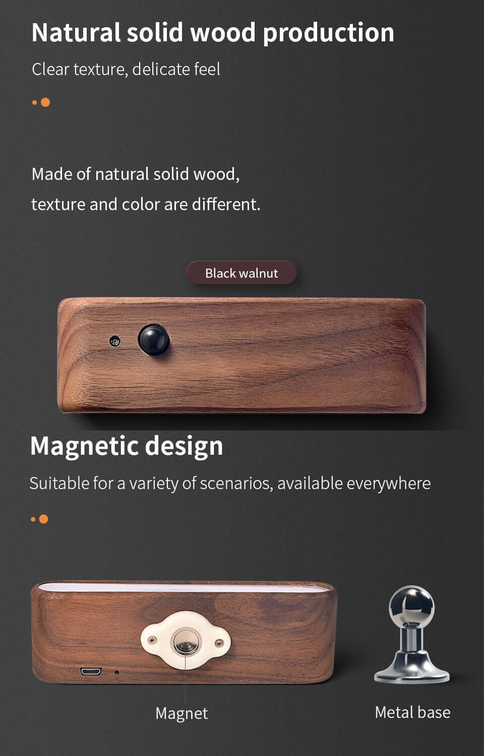 solid wood rechargeable induction light all 2