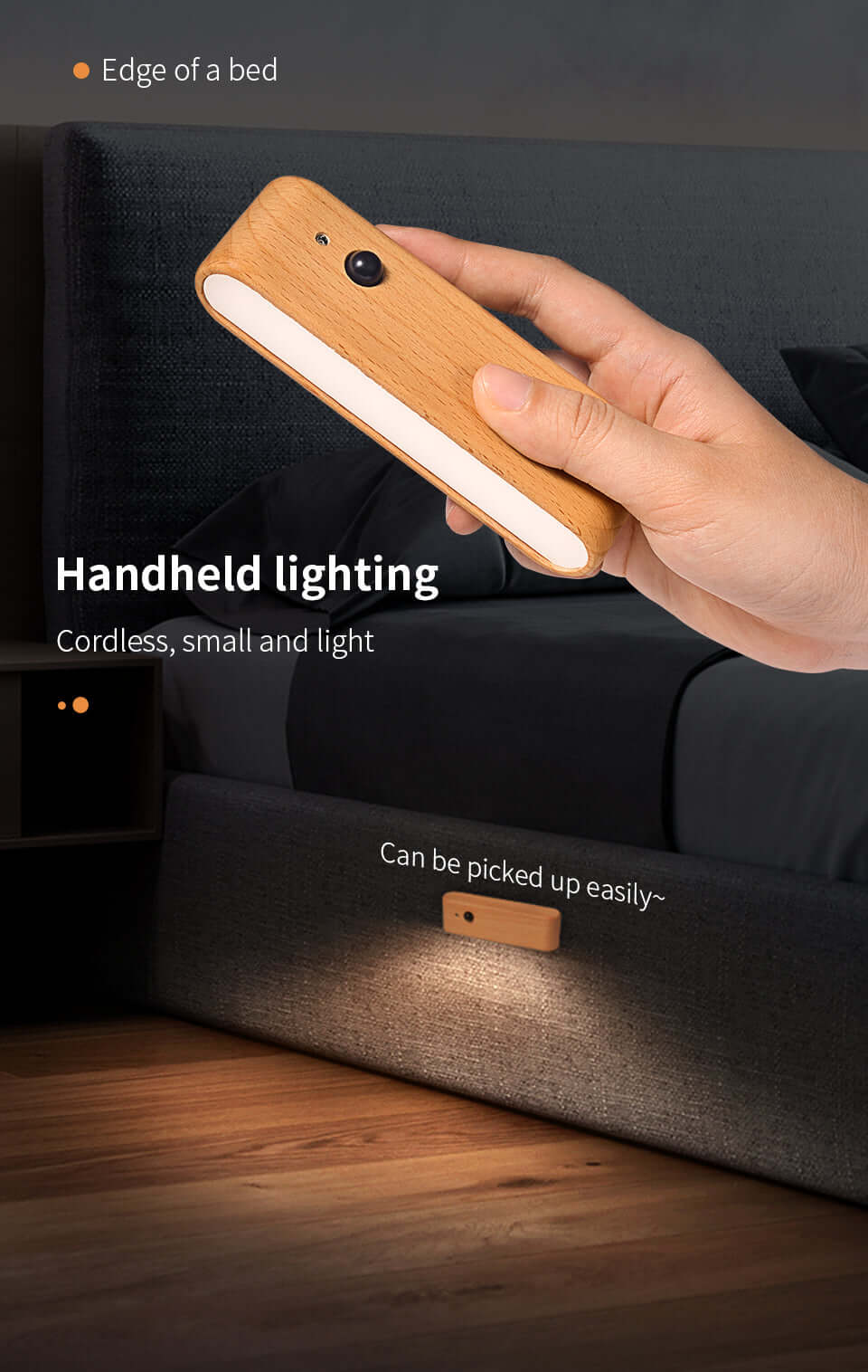 solid wood rechargeable induction light all 5