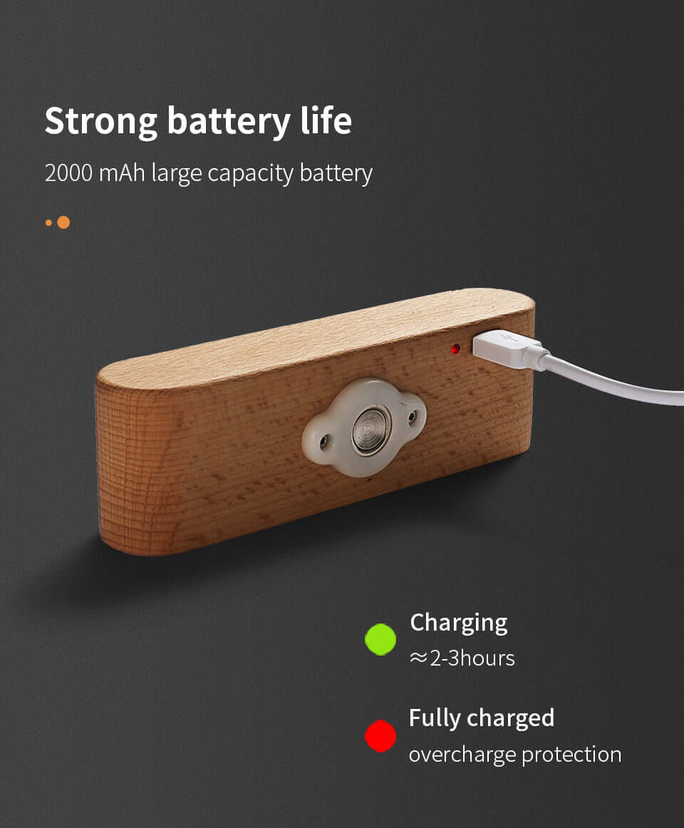 solid wood rechargeable induction light all 7