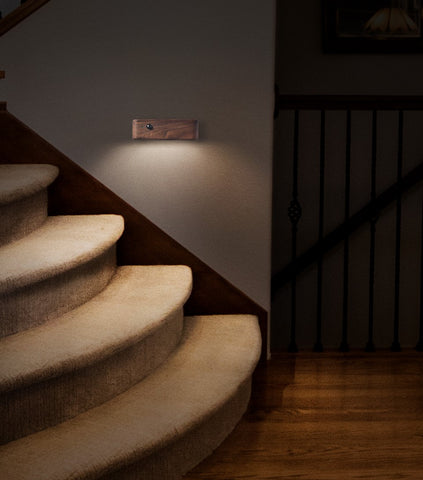 Solid Wood Rechargeable Induction Light