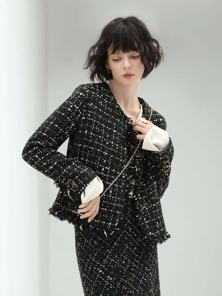 Sophisticated Fringe-Edged Tweed Jacket | Trendy and Classic