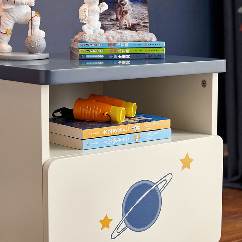 space boy navy and white bedside table all 3