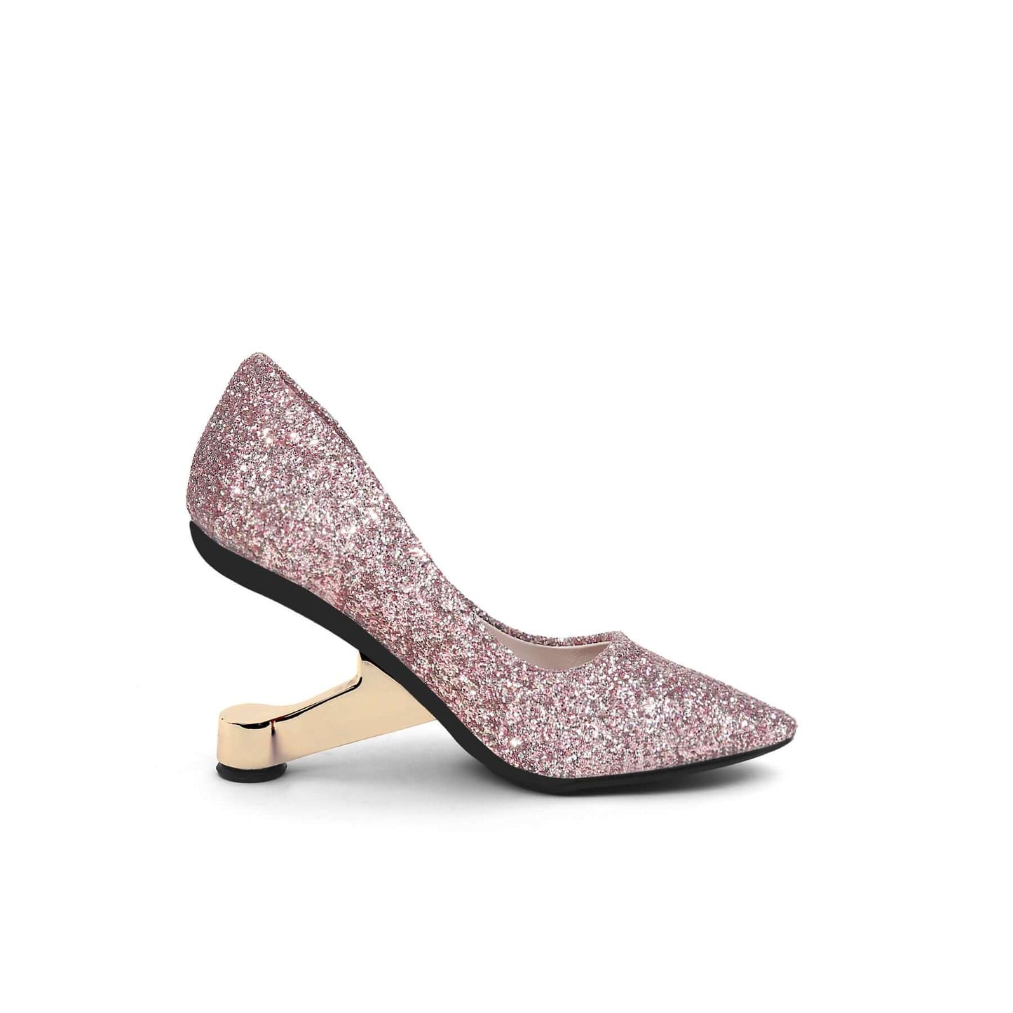 sparkling glitter pointed toe pumps all pink 3