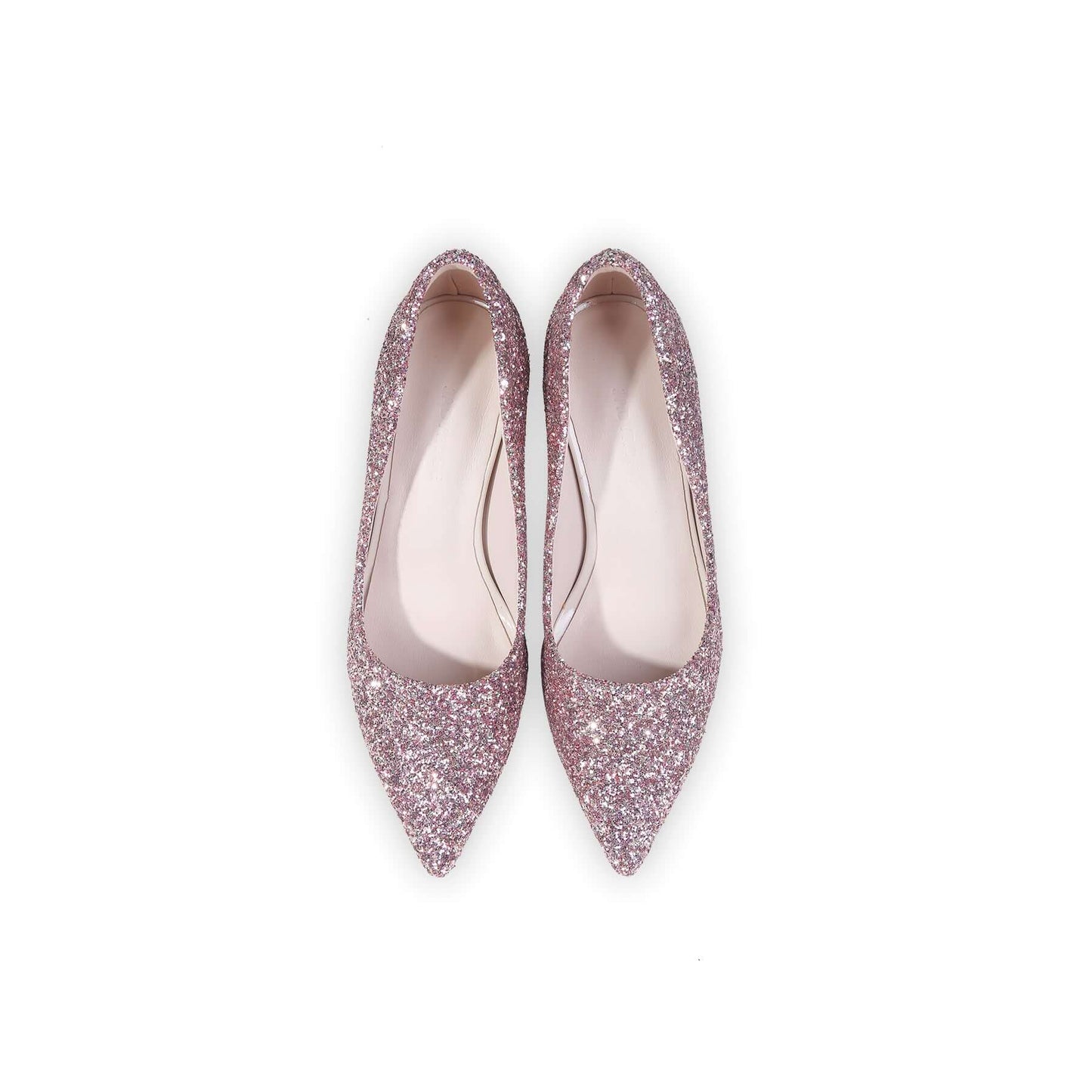 sparkling glitter pointed toe pumps all pink 7