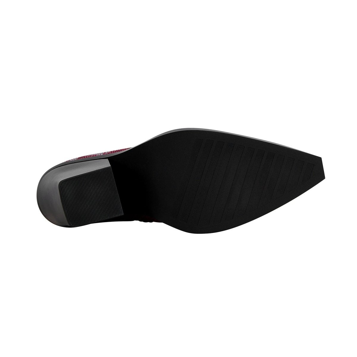 Sparkling Rhinestone Flame Pointed Toe Boots - 0cm