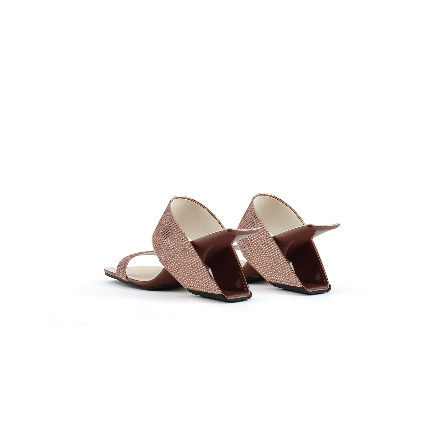 sparkly gem embellished hollow mules all apricot 5