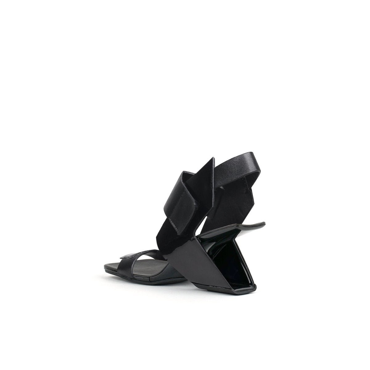 splice structural ankle strap mules all black 4