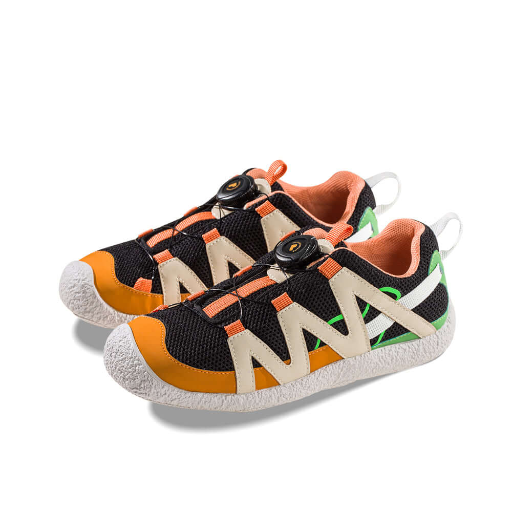 sporty kids outdoor non slip breathable soft sole walking shoes all orange 2